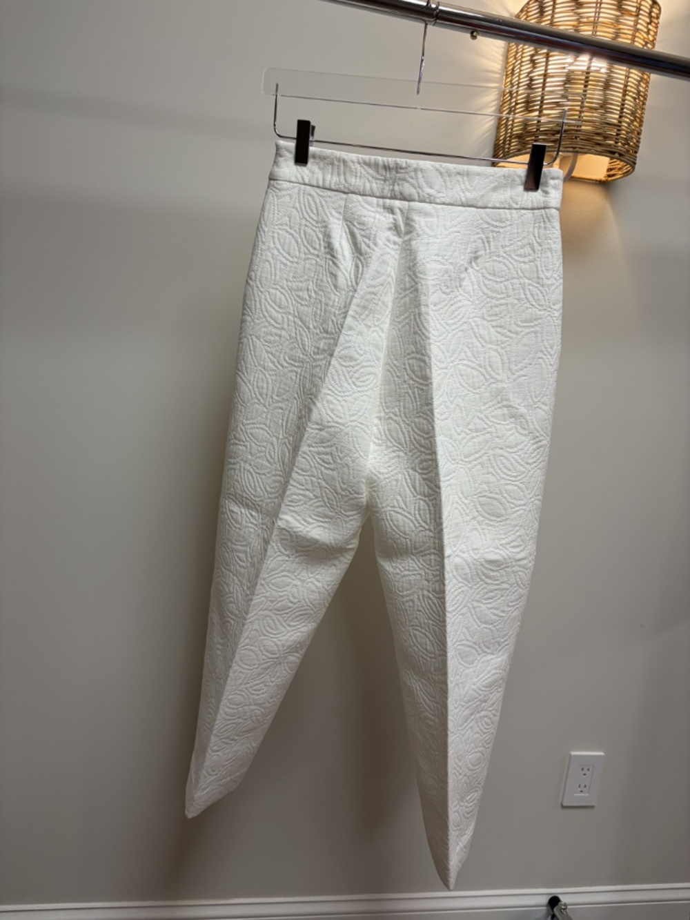 Smythe White Floral Matelassé Trousers — Matching Set - Picture 5 of 5